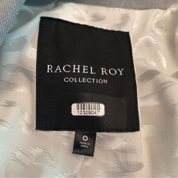 RACHEL ROY COLLECTION Windowpane Asymmetric Blazer Size 0 - Picture 8 of 8